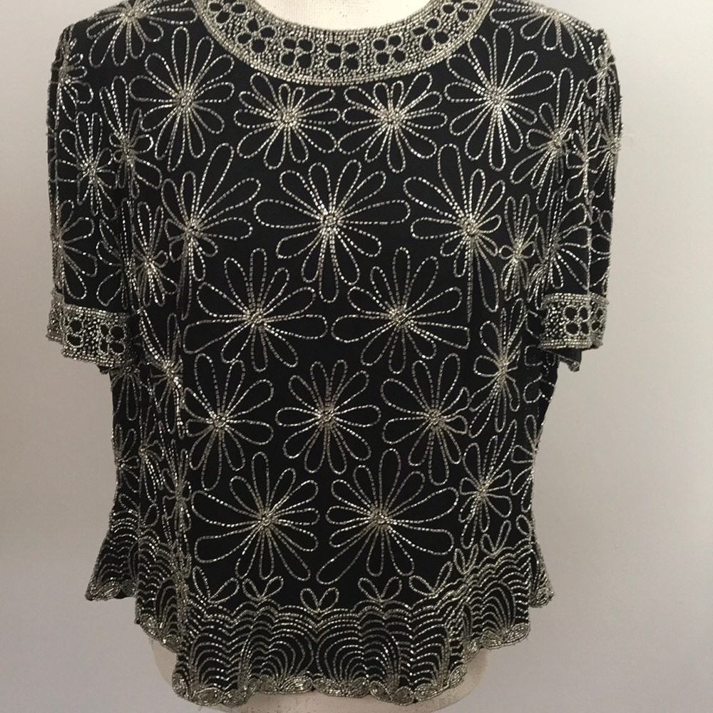 Papell Boutique Evening beaded top Size 1X